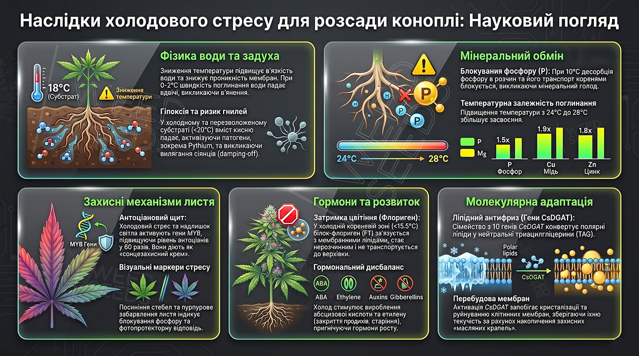Стресс рассады конопли от холода. Симптомы и последствия. Биохимия холодового стресса рассады