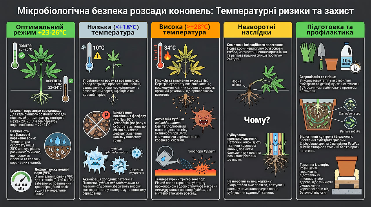 Чёрная ножка и корневая гниль у рассады конопли - симптомы, причины и способы профилактики